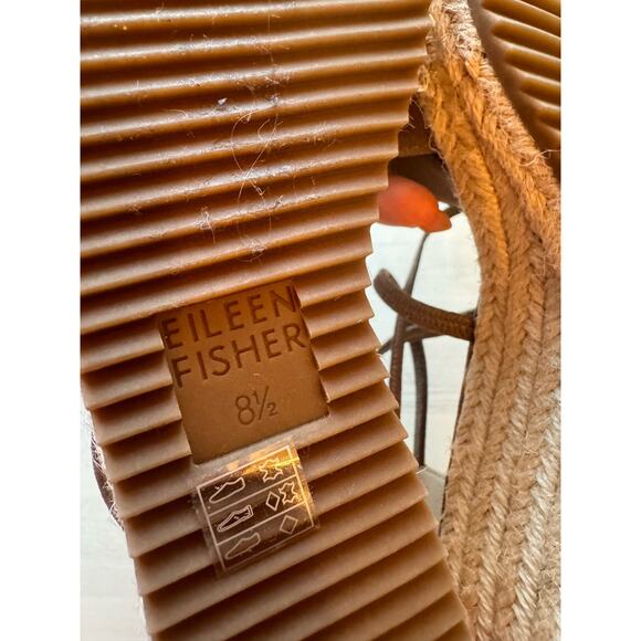 Eileen Fisher Wisp Metallic Suede Espadrille Weage Sandals size 8.5 - Picture 12 of 12